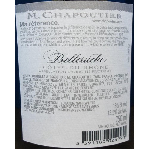【フランス産】 Mシャプティエ コート・デュ・ローヌ ベルルーシュ ルージュ 750ml