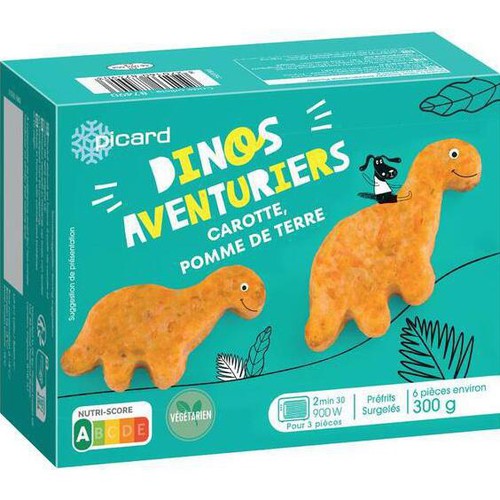 ピカール 恐竜のフリット(ニンジン、ジャガイモ、エメンタールチーズ)【冷凍】 300g