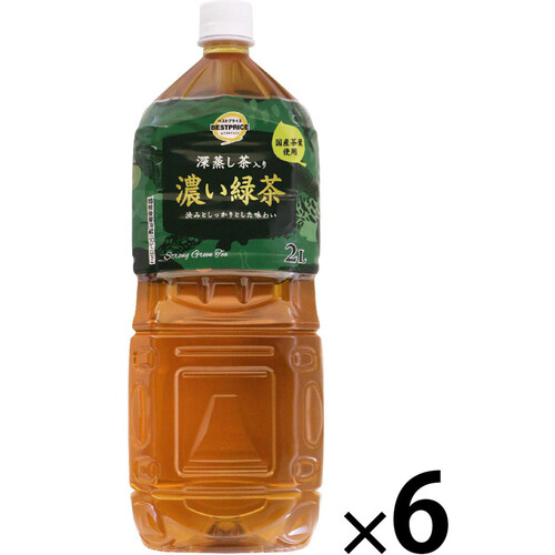 深蒸し茶入り 濃い緑茶＜ケース＞ 2000ml x 6本 トップバリュベストプライス