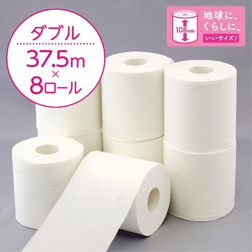 日本製紙クレシア スコッティフラワー 1.5倍長持ち トイレットロール ダブル 37.5m x 8ロール