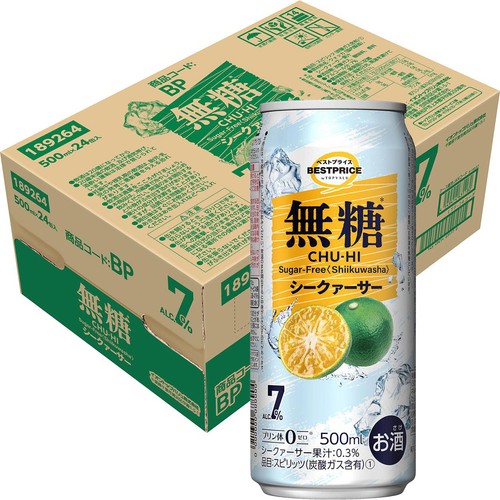 無糖シークァーサー 1ケース 500ml x 24本 トップバリュベストプライス