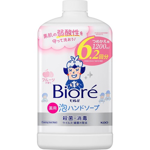 花王 ビオレu 薬用泡ハンドソープ フルーツ つめかえ用 1200ml