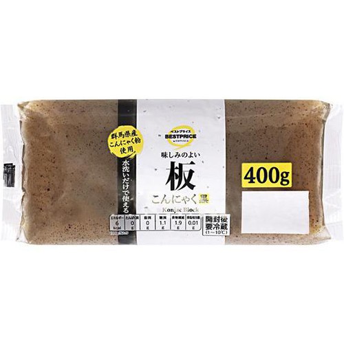 味しみのよい板こんにゃく 黒 400g トップバリュベストプライス Green