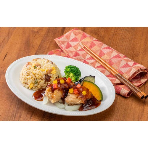 チャーハン 阪急デリカ 焼豚チャーハンと鶏唐揚げの黒酢あん【冷凍】 1人前(300g