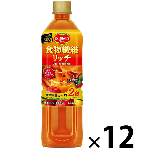 デルモンテ 食物繊維リッチ 野菜果実飲料 1ケース 900g x 12本