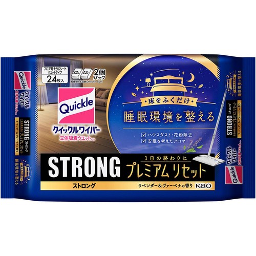 花王 クイックルワイパー 立体吸着ウエットシート ストロング プレミアムリセット 24枚