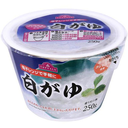 電子レンジで手軽に カップ白がゆ 250g トップバリュ