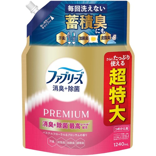 P&G ファブリーズ 消臭+除菌プレミアム パステルフローラル&ブロッサムの香り 消臭スプレー つめかえ用 1240mL