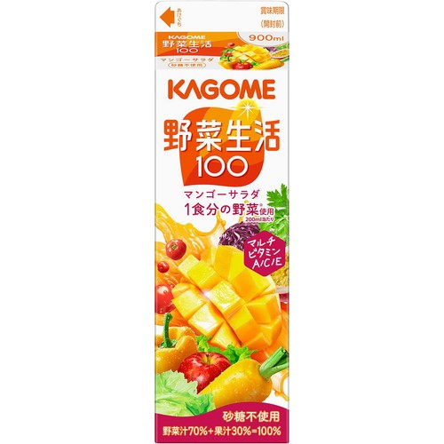 カゴメ 野菜生活100 マンゴーサラダ ホームパック 900ml