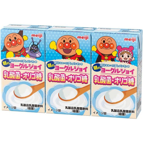 明治 アンパンマンの朝のヨーグルジョイ 乳酸菌・オリゴ糖 125ml x 3本