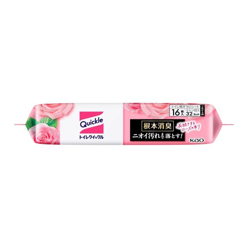 花王 トイレクイックル 根本消臭 長続きするローズの香り つめかえ用 8枚入 x 2個