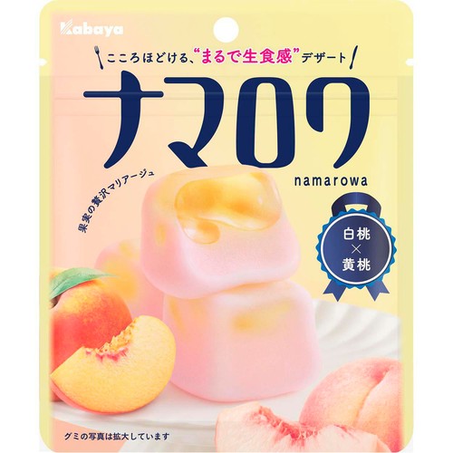 カバヤ食品 ナマロワ 白桃 x 黄桃 58g