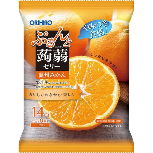 オリヒロ ぷるんと蒟蒻ゼリー パウチ 温州みかん 6個入 Green Beans