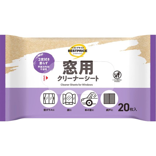 窓用クリーナーシート 20枚入 トップバリュベストプライス