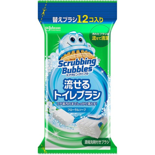 ジョンソン スクラビングバブル 流せるトイレブラシ 替え フローラルソープ 12個