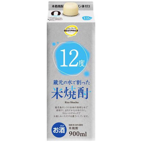 米焼酎 900ml×12本 蔵元の水で割った米焼酎 900ml トップバリュベストプライス Green