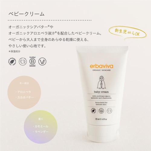 erbaviva ベビークリーム 新生児から 125mL