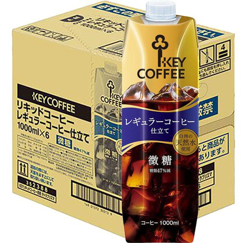 キーコーヒー リキッドコーヒー微糖 1ケース 1000ml x 6本