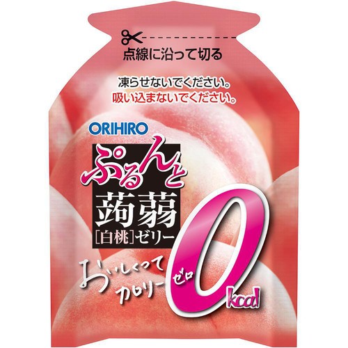 オリヒロ ぷるんと蒟蒻ゼリー パウチ カロリーゼロ 白桃+巨峰 12個