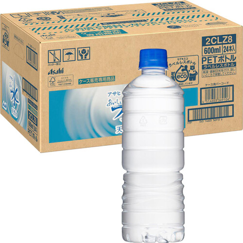 アサヒ飲料 おいしい水ラベルレス 1ケース 600ml x 24本 Green