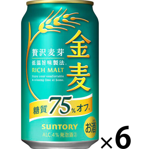 4%】 サントリー 金麦糖質75%オフ 350ml x 6本 Green Beans | グリーン