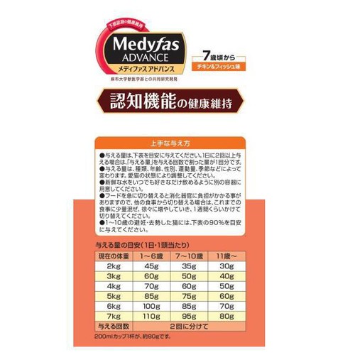【ペット用】 ペットライン メディファスアドバンス 認知機能の健康維持 7歳頃から チキン&フィッシュ味 1.25kg