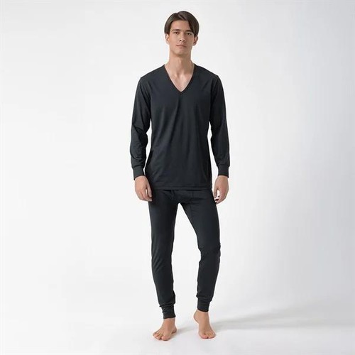 EXセリアント ウェア インナー 9分袖VネックTシャツ 紳士 クロ L トップバリュ