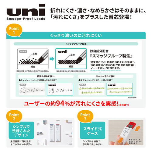 三菱鉛筆 シャープペン 替え芯ユニ 3個パック 0.5mm 2B