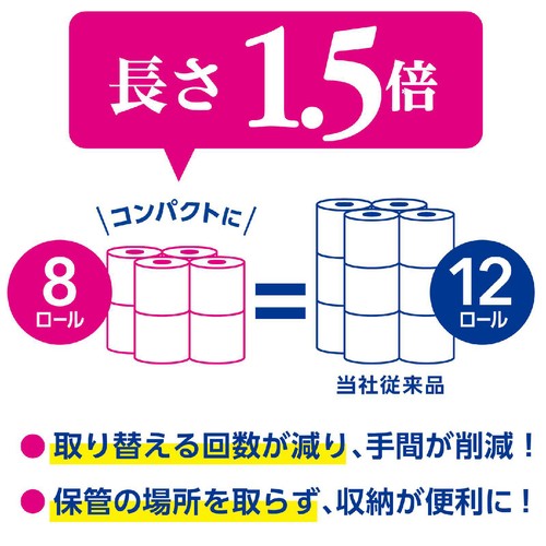 日本製紙クレシア スコッティフラワー 1.5倍長持ち トイレット シングル 75m x 8ロール