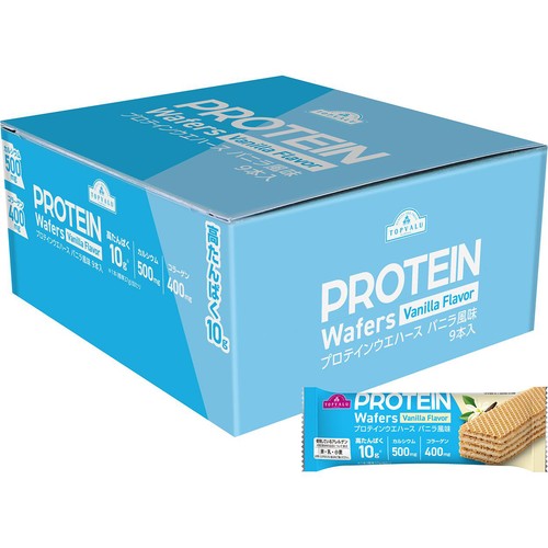 プロテインウエハース バニラ味 ボール 37g x 9本 トップバリュ