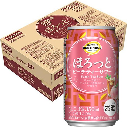 ほろっと ピーチティーサワー＜ケース＞ 350ml x 24本 トップバリュベストプライス