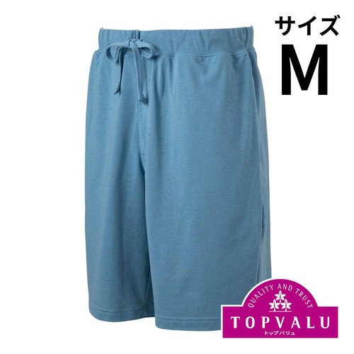 前とじ天竺ハーフパンツ 紳士 ライトブルー M トップバリュ