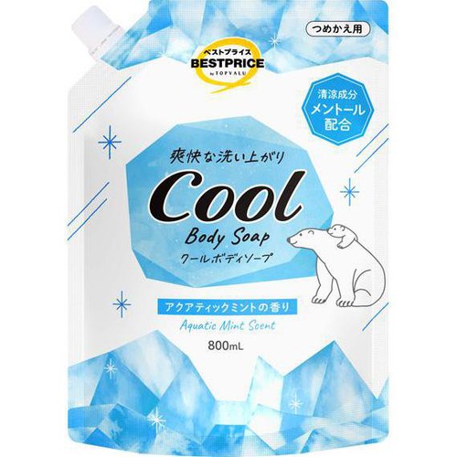 クールボディソープ つめかえ用 800ml トップバリュベストプライス