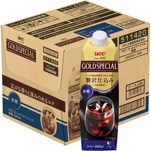 UCC ゴールドスペシャル アイスコーヒー 無糖 1ケース 1000ml x 12本
