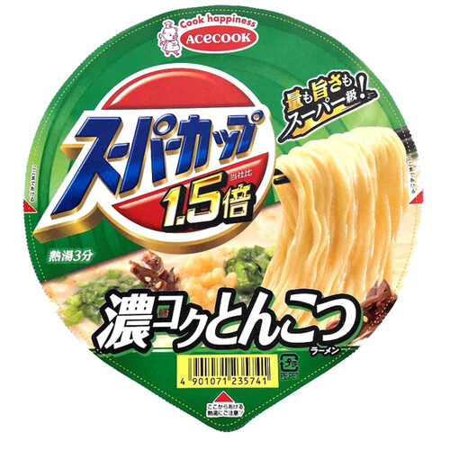 エースコック スーパーカップ1.5倍 濃コクとんこつラーメン 111g