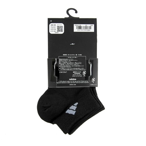 アディダス adidas DEO 消臭 スニーカー丈 3足組 ブラック 23-25cm