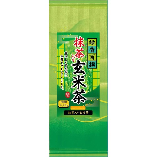 日本茶販売 緑香百撰 抹茶入り玄米茶 100g