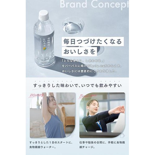 サイクルミー 食物繊維がとれる水 すきとおるレモン 500ml Green Beans