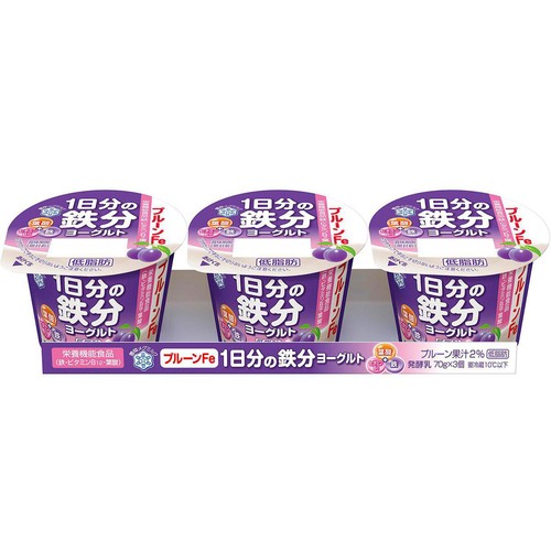 雪印メグミルク プルーンFe 1日分の鉄分ヨーグルト 3個
