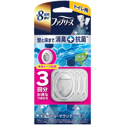 P&G ファブリーズ トイレ用 消臭剤+抗菌 ナチュラル・マウンテン・エア つめかえ用 6.3mL x 3回分