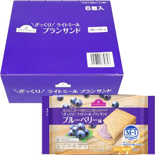 ざっくりライトミールブランサンド ブルーベリー味 4枚 x 6個パック トップバリュ
