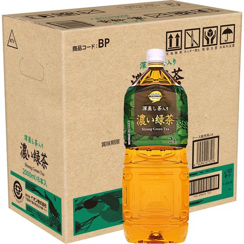 深蒸し茶入り 濃い緑茶 1ケース 2000ml x 6本 トップバリュベストプライス