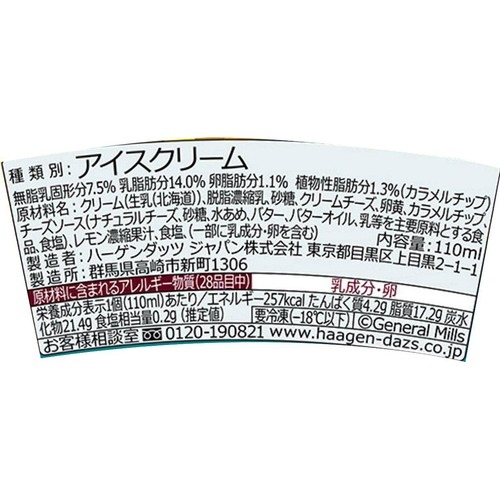 ハーゲンダッツ ミニカップ ブリュレチーズケーキ 110ml