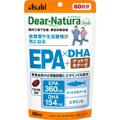 アサヒグループ食品 ディアナチュラスタイル EPA x DHA・ナットウキナーゼ 60日分 240粒