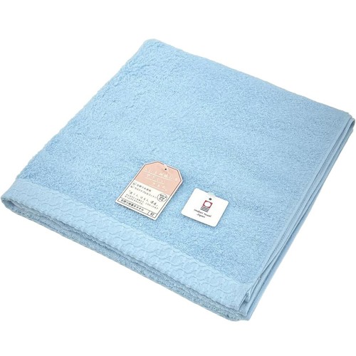 林 今治甘撚りクロスバスタオル 約60 x 120cm ブルー Green Beans