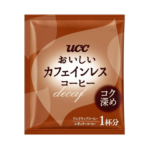 UCC おいしいカフェインレスコーヒー ワンドリップコーヒー コク深め 8袋入