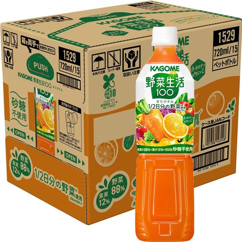 カゴメ 野菜生活100 オリジナル 1ケース 720ml x 15本 Green Beans