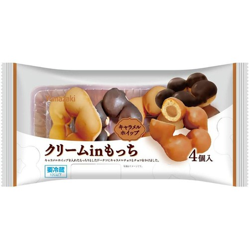 ヤマザキ クリームinもっち キャラメルホイップ 4個入 Green Beans