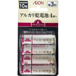 アルカリ乾電池 単3形 4個入 トップバリュ Green Beans | グリーン