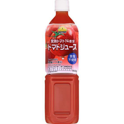 完熟トマト14個分トマトジュース食塩不使用 900g トップバリュベストプライス